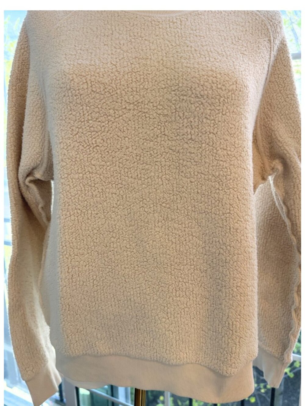 perfectwhitetee Ziggy reverse fleece crew neck sweatshirt in Sugar Size Large - Picture 5 of 7